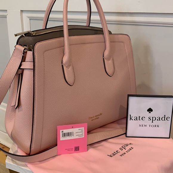 kate spade Handbags - Kate Spade Knott Mochi Pink Large Pebbled Leather Satchel Bag NWT